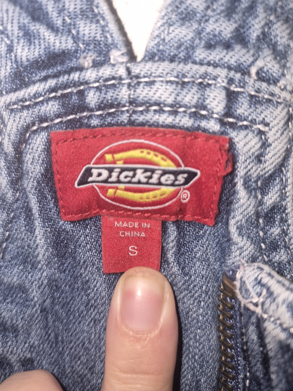 Dickies Girl Vintage Y2K Streetwear Full-Zip Denim Overall Pinafore Mini Dress - Picture 3 of 7